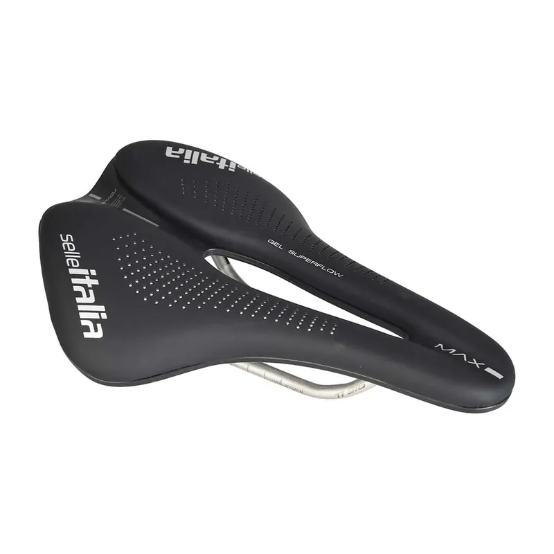 Superhinta Satula SELLE ITALIA MAX NOVUS EVO BOOST GEL SUPERFLOW Ti316-kiskoilla Musta