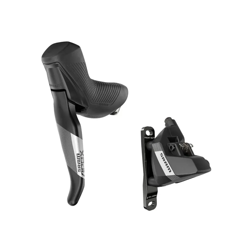 Osta Tänään SRAM APEX D1 HRD Mono Flat Mount -vasen vipu ja etujarrusatula ilman kiekkoa