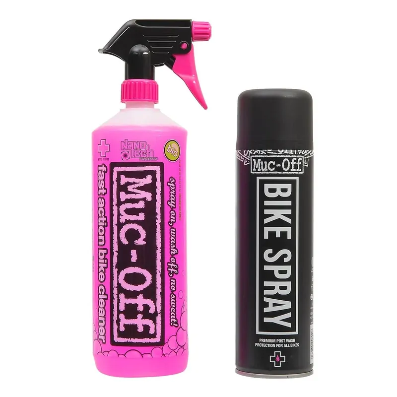 Paketti Puhdistusaine MUC-OFF Bike Cleaner (1 L) + Kiillote MUC-OFF BIKE PROTECT (500 ml) Ilmainen Palautus