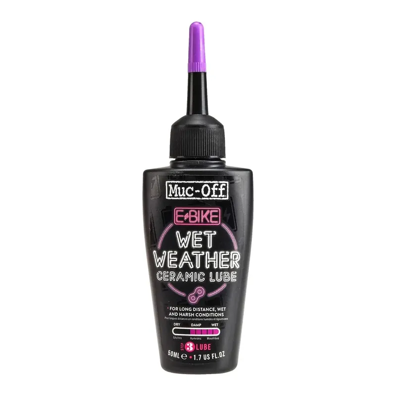 Edullinen Hinta Kosteisiin Olosuhteisiin Tarkoitettu Ketjuvoiteluaine MUC-OFF E-BIKE WET WEATHER (50 ml)