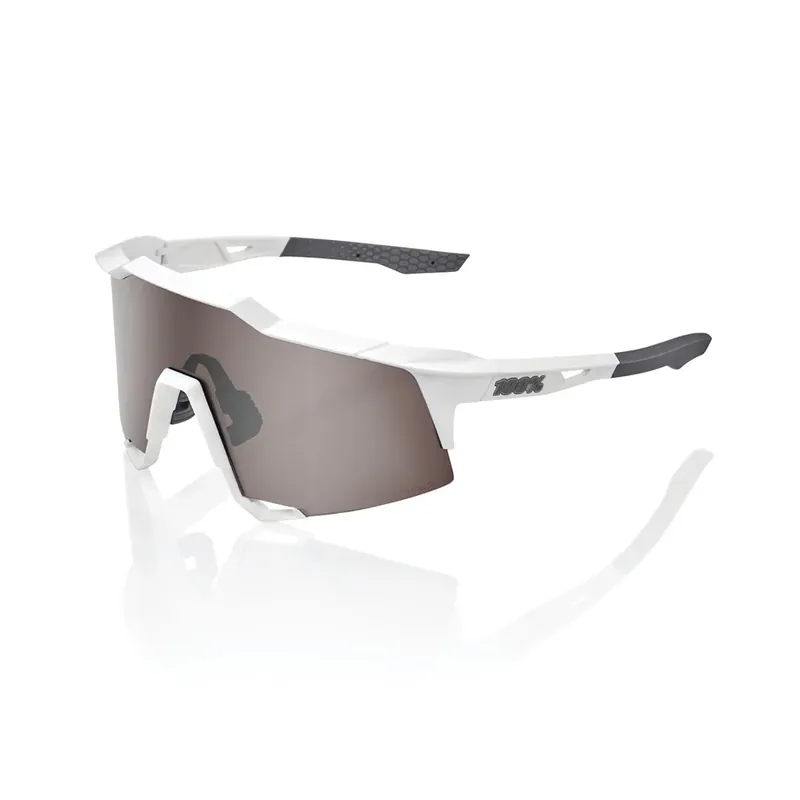 100% SPEEDCRAFT -silmälasit Valkoinen Matt Hiper Mirror Argent Flash-Tarjous