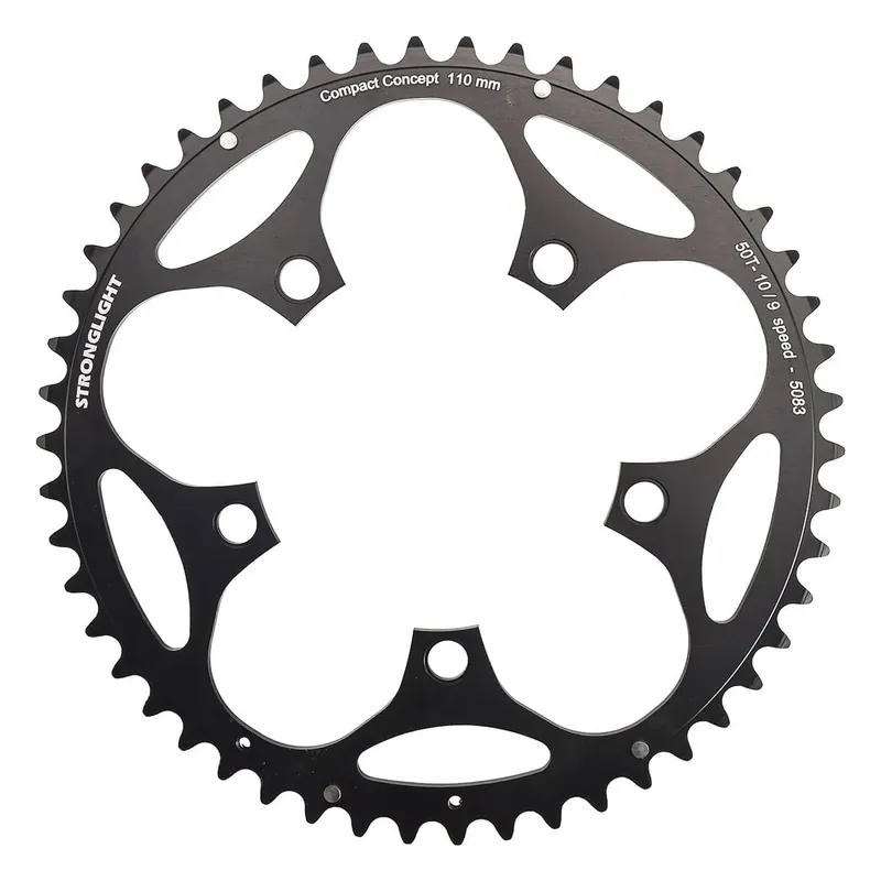 Eniten Myyty Ulompi ketjupyörä 9/10V STRONGLIGHT ALU 5083 TYYPPI S 110mm musta
