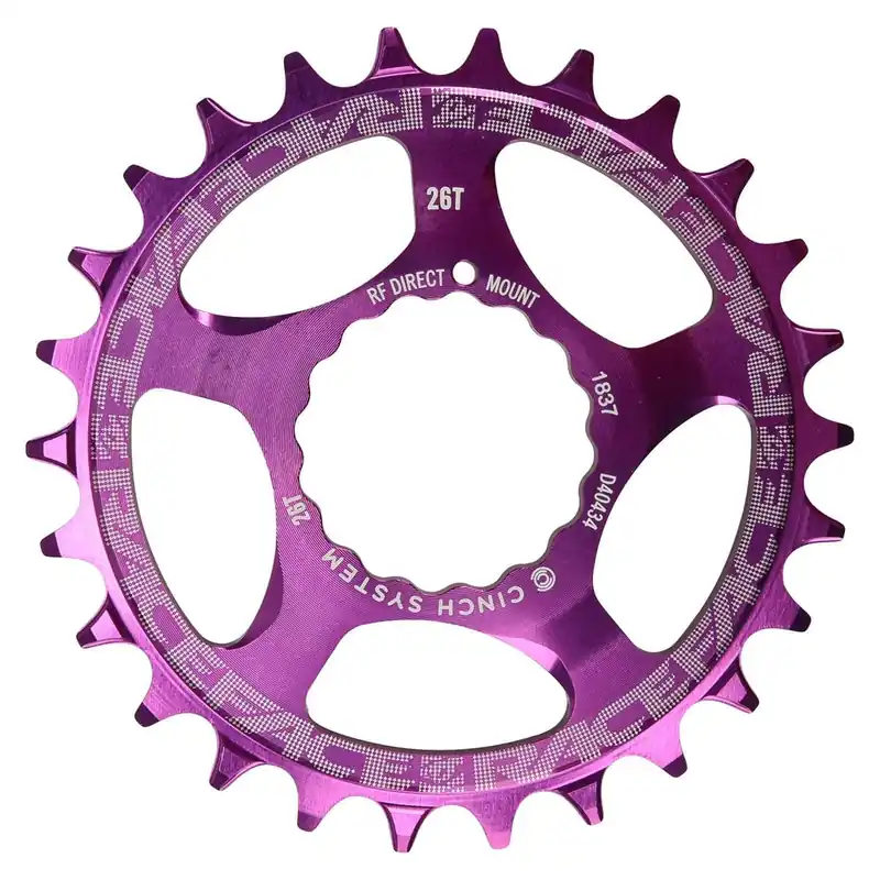 Yksittäinen ketjupyörä RACE FACE NARROW WIDE 9/10/11/12V Cinch Direct Mount Violetti Uusi Kokoelma