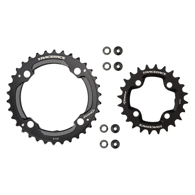 Korkea Laatu Kaksois ketjupyöräsetti RACE FACE TURBINE 11V Musta
