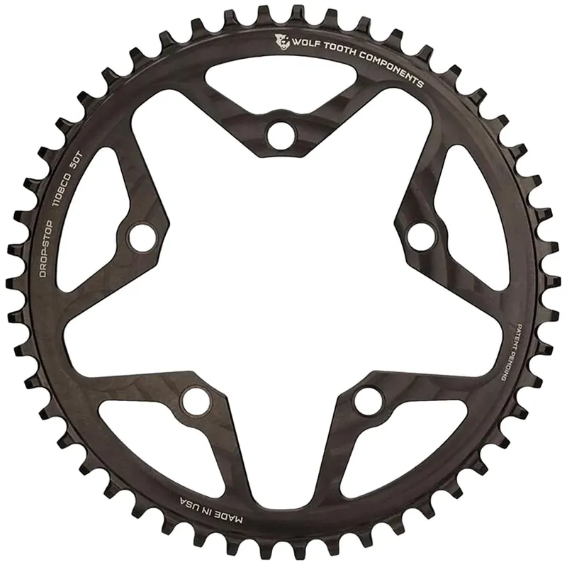 Bestseller Yksivaihdannainen ketjupyörä 9/10/11/12V WOLF TOOTH DROP-STOP B GRAVEL/CX 110mm Musta