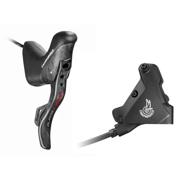Kuuma Tarjous CAMPAGNOLO SUPER RECORD EPS Flat Mount -oikea vipu ja takajarrusatula 140mm ilman levyä