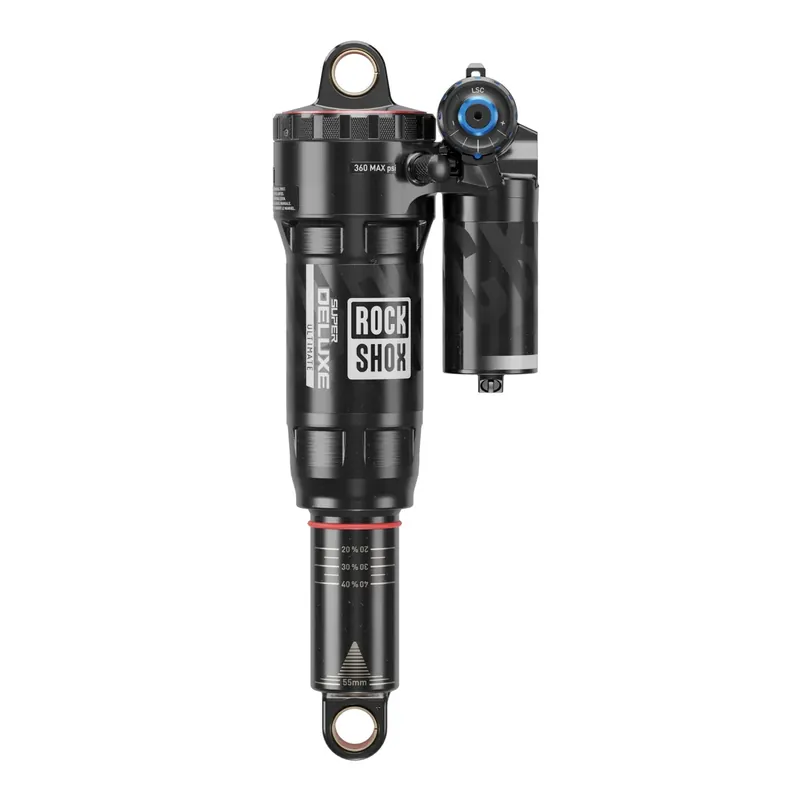 Eniten Myyty Iskunvaimennin ROCKSHOX SUPER DELUXE ULTIMATE RC2T HBO DEBONAIR+ Linear XL laakereilla Santa Cruzille