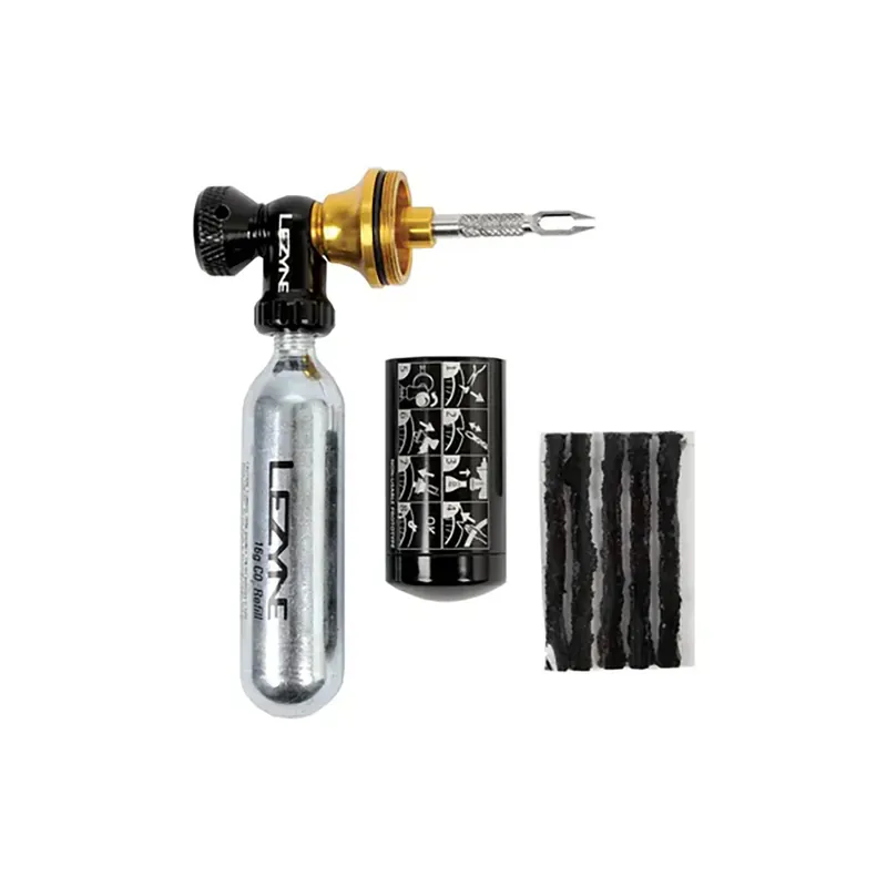 LEZYNE BLASTER Tubeless-Korjaussarja CO2-Iskijällä + 5 Tiivistetulppaa + 2x CO2-Patruunat Erikoistarjous