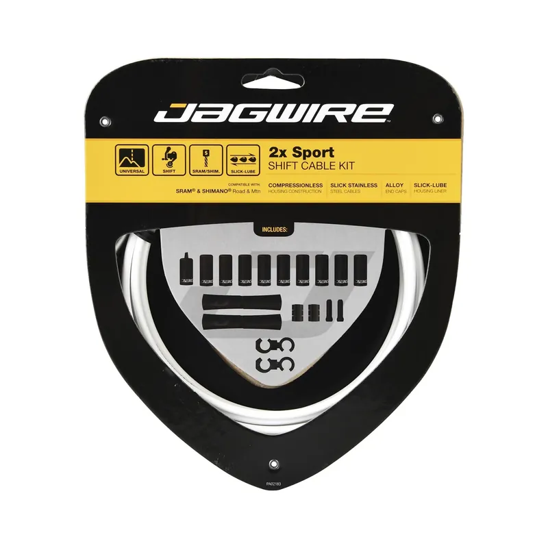 Pikatoimitus JAGWIRE SPORT SHIFT 2X -vaijeri- ja suojasarja vaihteistoon valkoinen