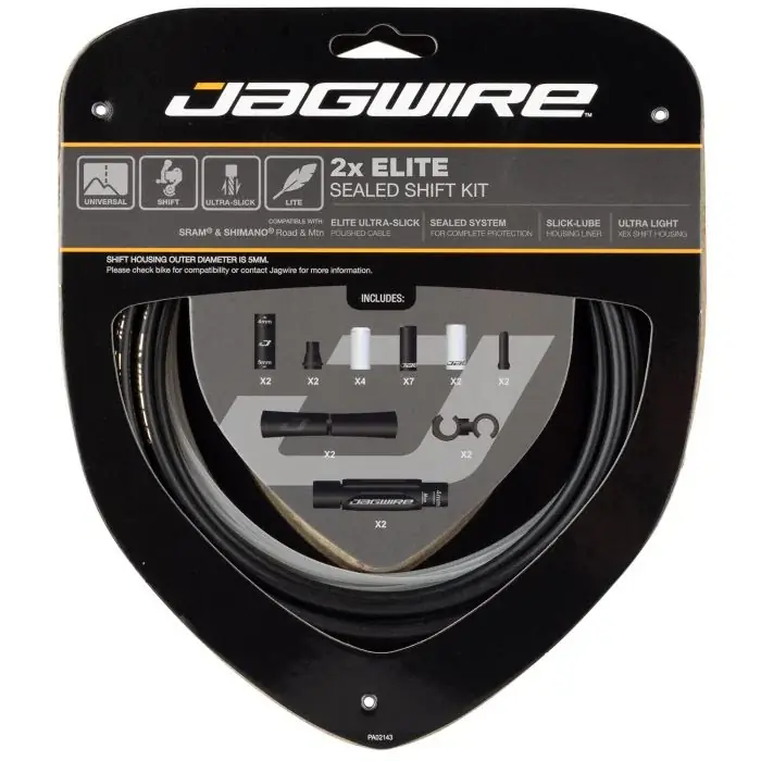 Vain Rajoitetun Ajan JAGWIRE 2x ELITE SEALED -vaijeri- ja suojasarja vaihteistoon musta