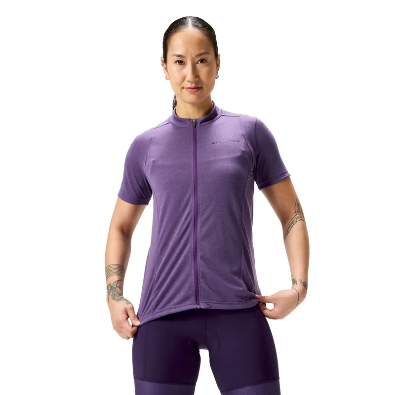 Alennettu ENDURA LOOP ZIPPED Lyhythihainen pyöräilypaita Naisille Violetti