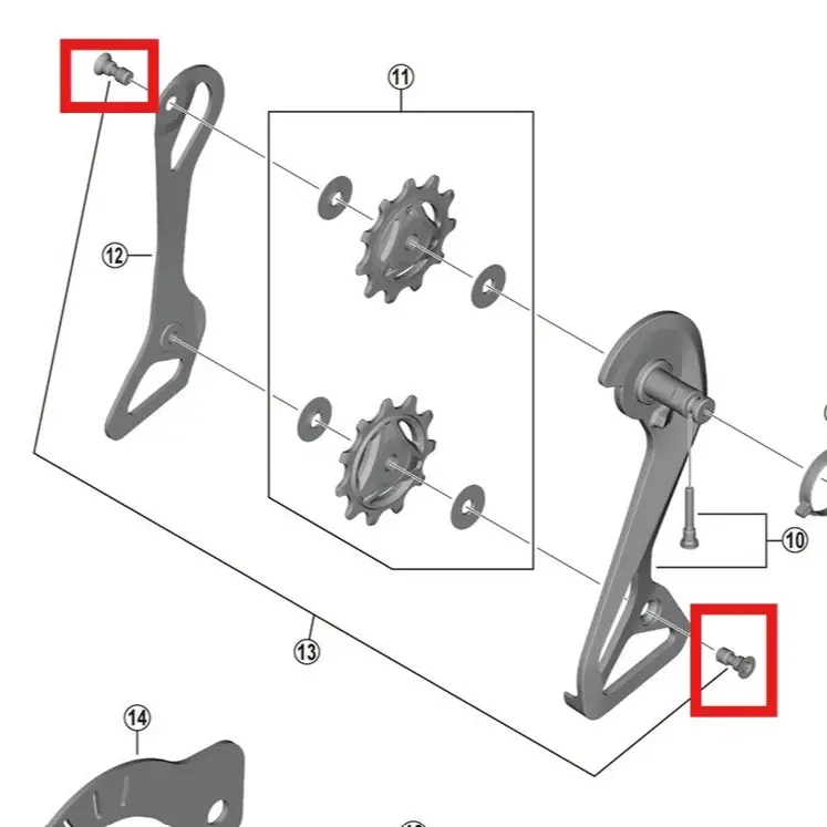 Kausialennus SHIMANO RD-R9250 -rullien ruuvit (x2)