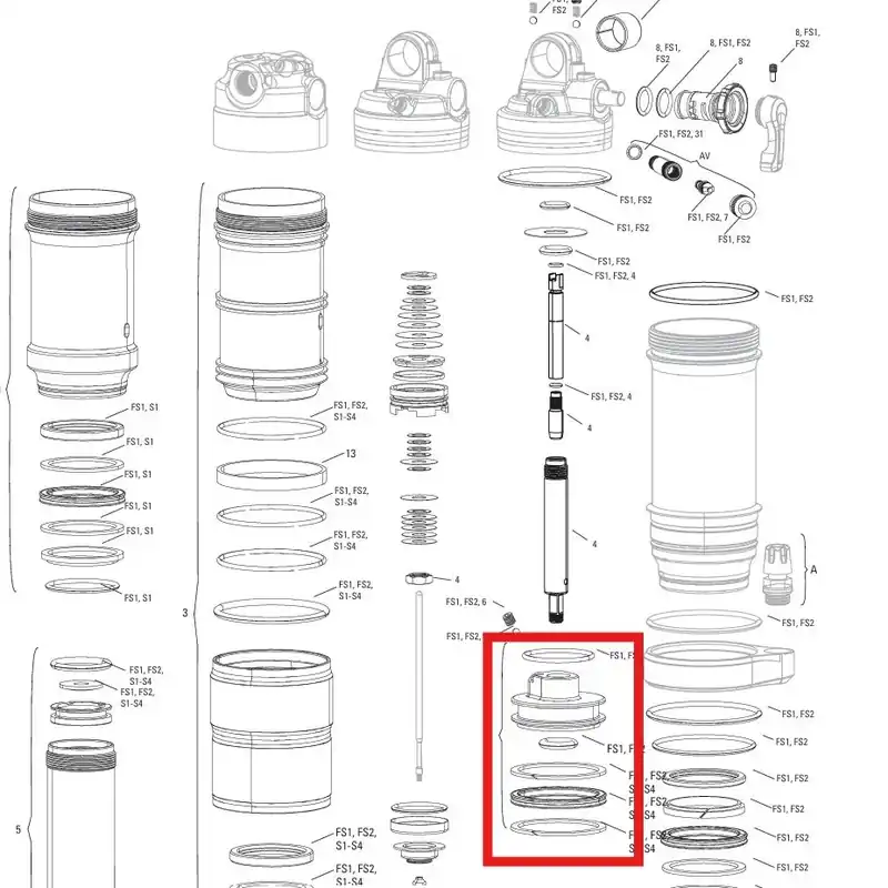 Eniten Myyty Sealhead-mäntäsarja iskunvaimentimelle ROCKSHOX MONARCH B1(PLUS. RL. XX). C1(R.RT.RT3). D1(RT3)
