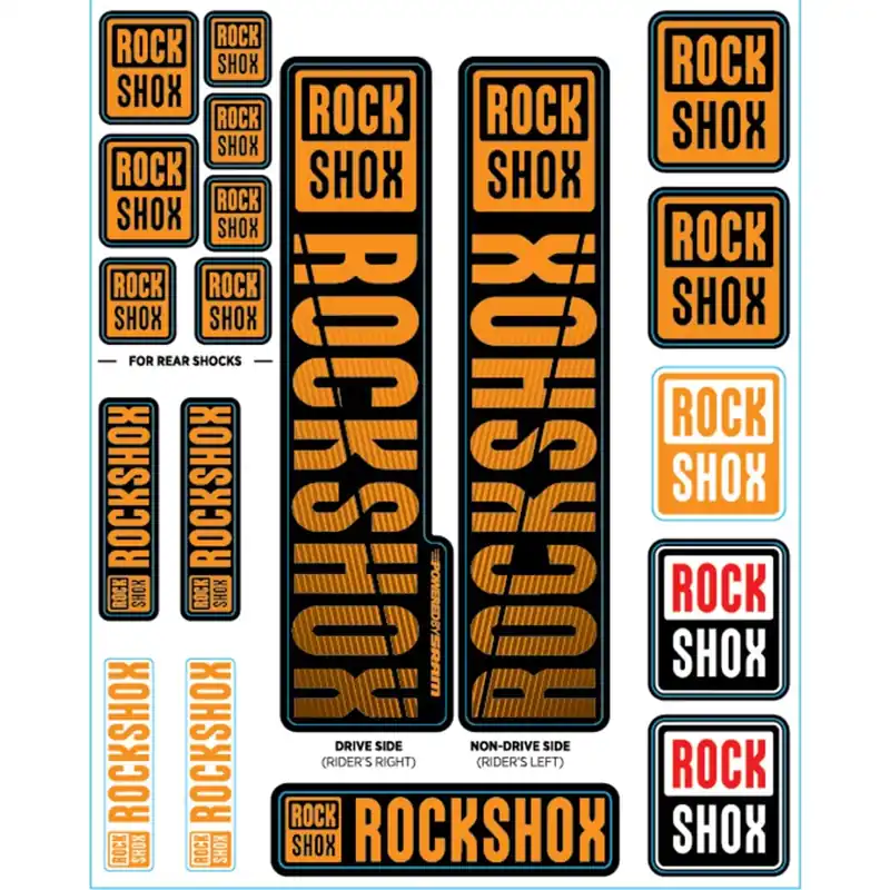 Tukkuhinta ROCKSHOX Plongeurs 35 mm (2018+) yhden nivelvälin haarukan tarrasarja oranssi