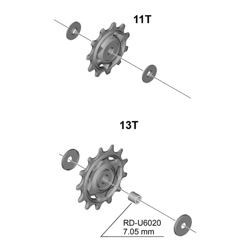 Uusi Kokoelma SHIMANO RD-6020 10/11V takasiirtäjän hihnapyörät