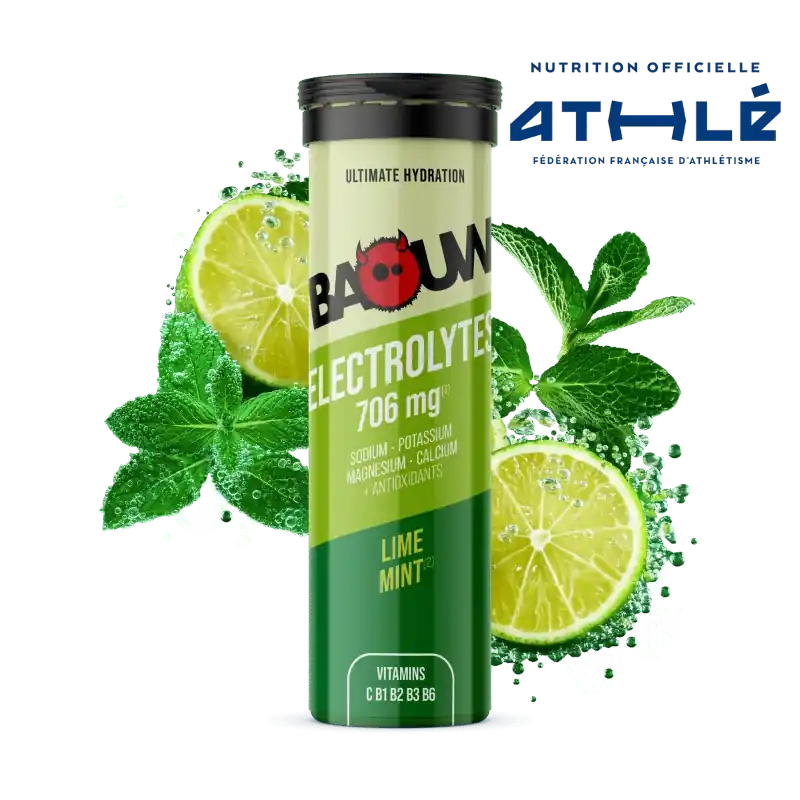 BAOUW energiajuoma (putki, 10 tablettia) lime/minttu Nopea Toimitus