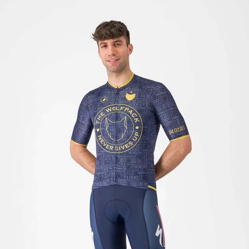 Halpa Hinta Paita CASTELLI WOLFPACK 1000 VICTORY Lyhyet Hihat Laivastonsininen