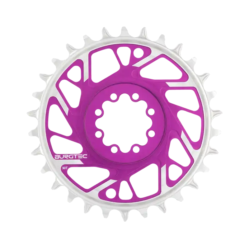 Mono-ketjuratas BURGTEC THICK THIN 12V BOOST Direct Mount 8 Ruuvia T-Type Narrow Wide Offset 3mm Violetti Tukkuhinta