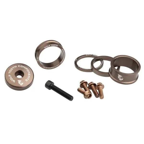 Osta Nyt Välirengas-, ohjaustangon kansi- ja ruuvisetti WOLFTOOTH BLING KIT Espresso
