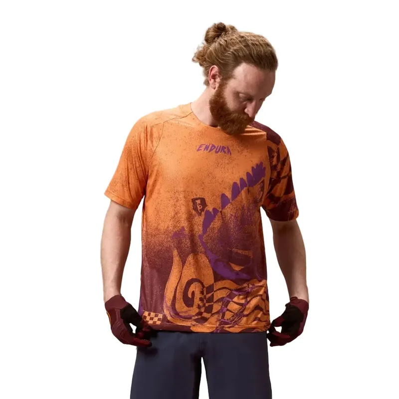 Heti Saatavilla Paita ENDURA SINGLETRACK PRINT Lyhythihainen End Oranssi
