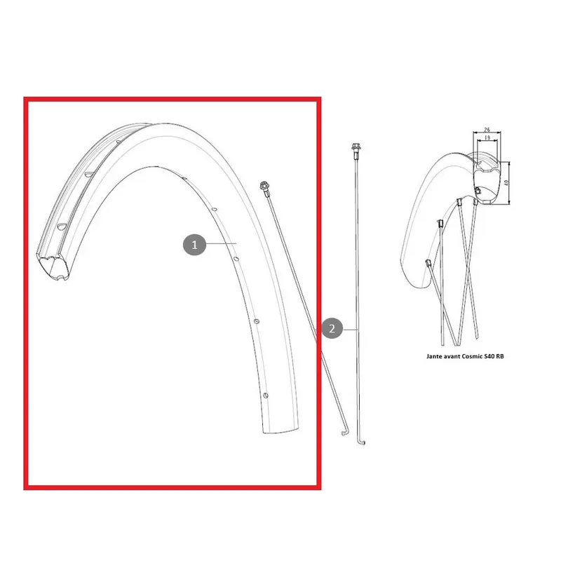 Takapyörän Vanne MAVIC COSMIC S40 RB Kuuma Tarjous