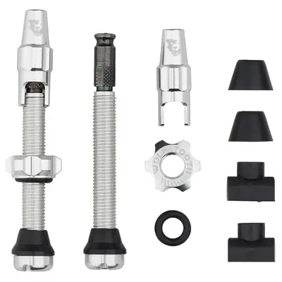 2 kpl WOLF TOOTH CLIK VALVE -tubeless-venttiili Raw Silver Viikonlopputarjous
