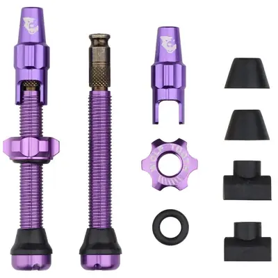 2 kpl n setti WOLF TOOTH CLIK VALVE tubeless-venttiileitä Ultraviolet Purple Aito