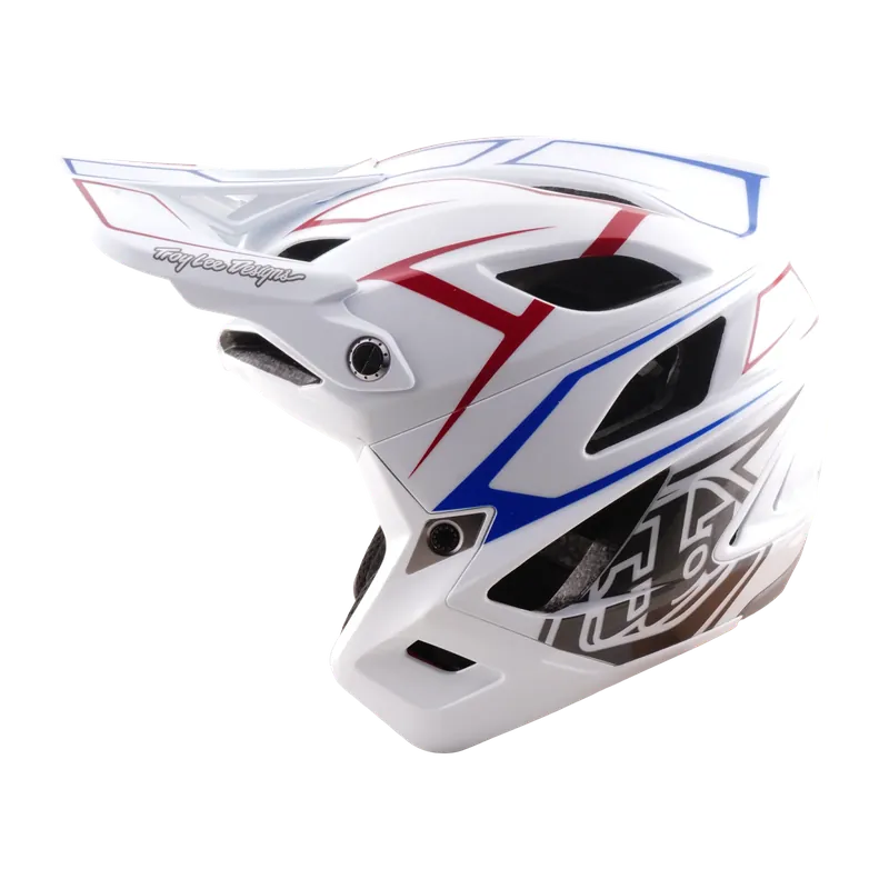 Uutuus Maastopyöräkypärä TROY LEE DESIGNS STAGE STUNT PINSTRIPE Valkoinen