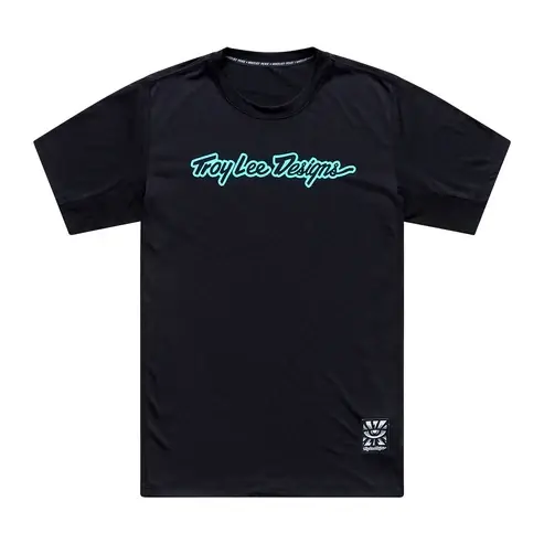 TROY LEE DESIGNS SKYLINE RIDE SIGNATURE -paita Lyhyet hihat Musta/Turkoosi Merkkituote