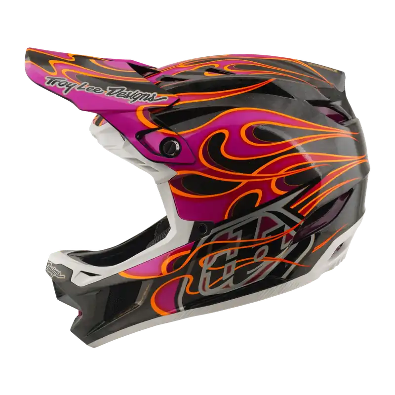 TROY LEE DESIGNS D4 CARBON MIPS Torched Carbon/Magenta -maastopyöräkypärä Tilaa Heti