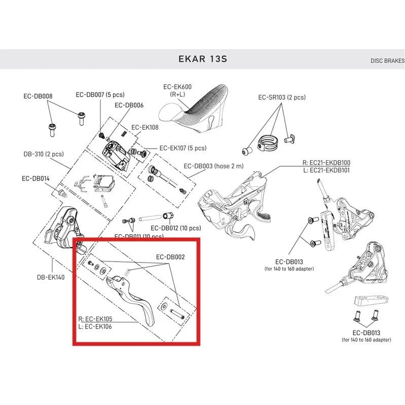 CAMPAGNOLO EKAR 13V DISC Vasen Jarruvipu Aito