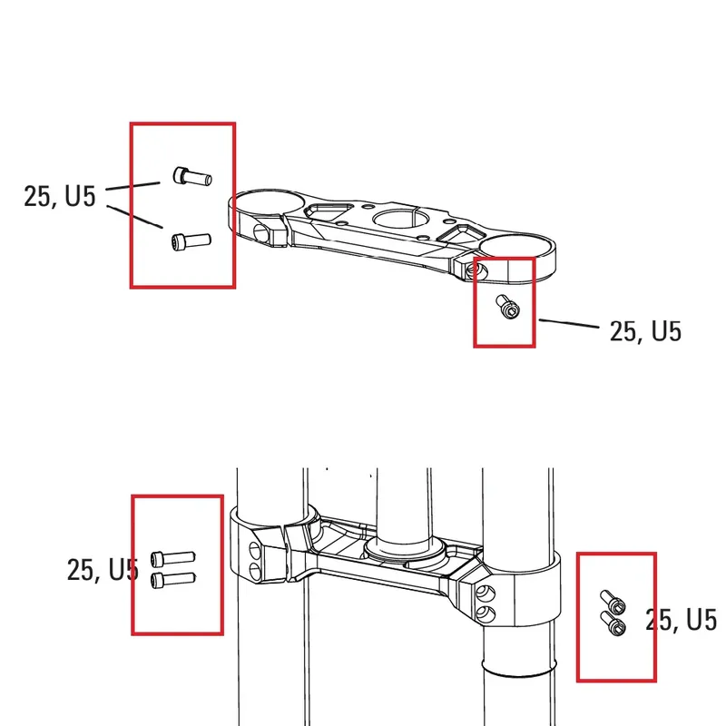 ROCKSHOX BOXXER D1 (2024+) -haarukan T-kappaleen ruuvipaketti Kampanjahinta