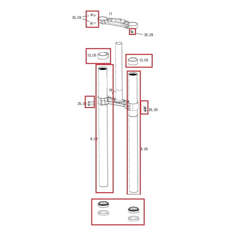 Vain Rajoitetun Ajan Sukeltajien päivityssetti ROCKSHOX BOXXER D1 (2024+)