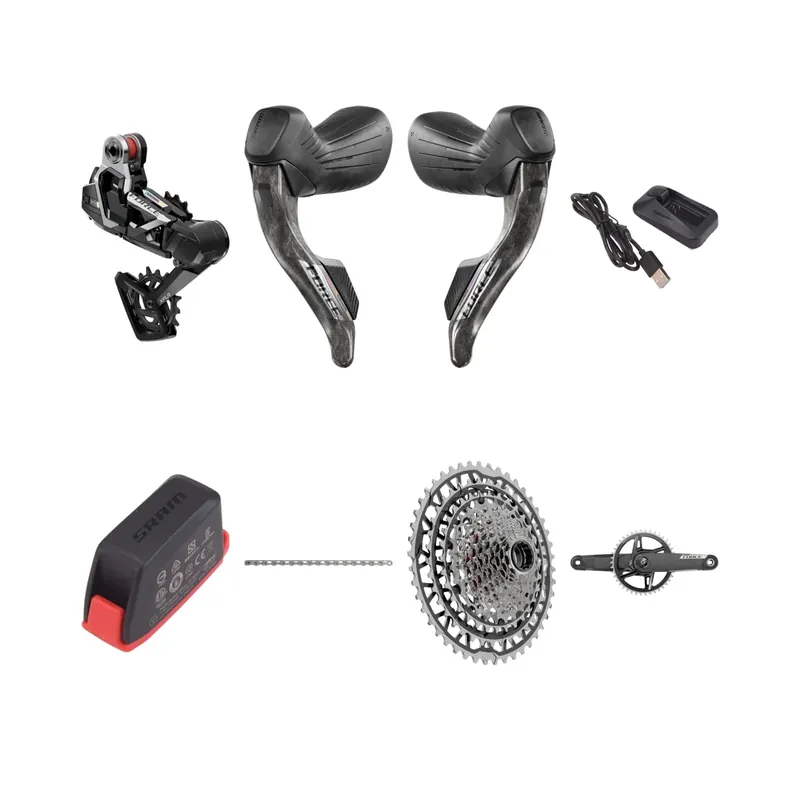 Edullinen SRAM FORCE AXS XPLR E1 1x13V -ryhmä tehomittarilla