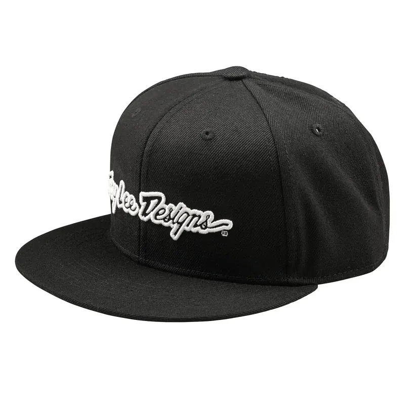 Kuuma Tarjous Troy Lee Designs Flat Bill Snapback Signature Black