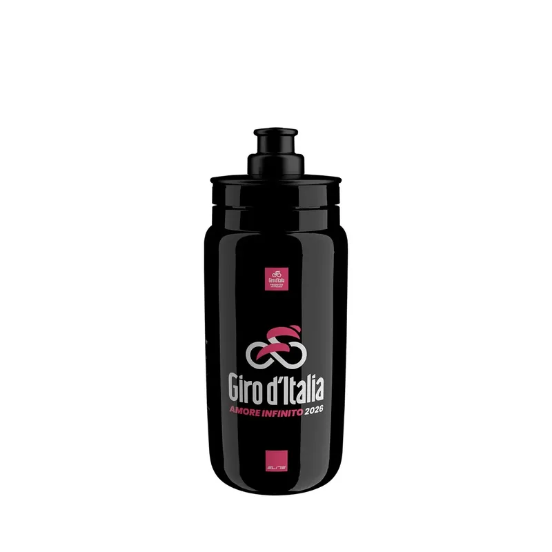 Elite Juomapullo FLY Team 2026 Giro d‘Italia, Black Map 550ml Kausialennus