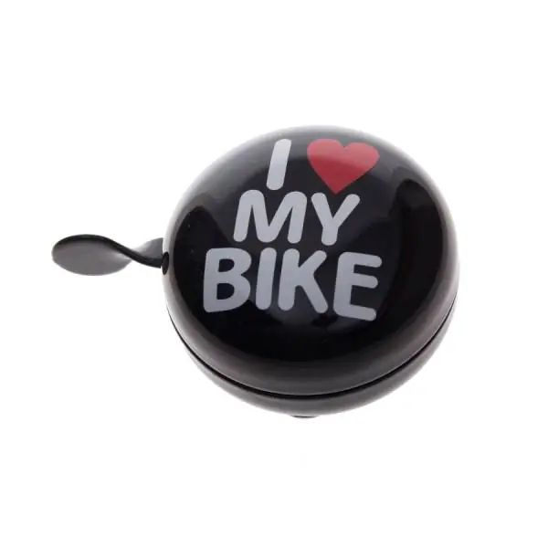 Ajankohtainen HBS Polkupyörän Kello I Love My Bike 80mm Ding Dong - Musta