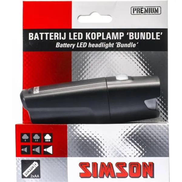 Merkkituote Simson Bundle Ajovalo LED Paristot - Läpinäkyvä