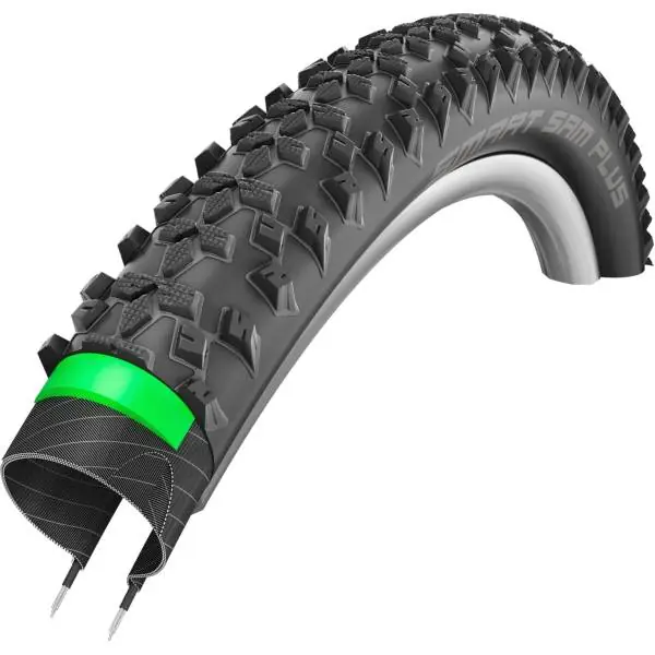Suosittu Schwalbe Smart Sam Plus 26 x 2.25" Green Guard - Musta