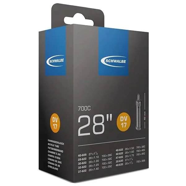 Schwalbe (DV17) Polkupyörä Sisäkumi 28 std Dunlop Venttiili Aito
