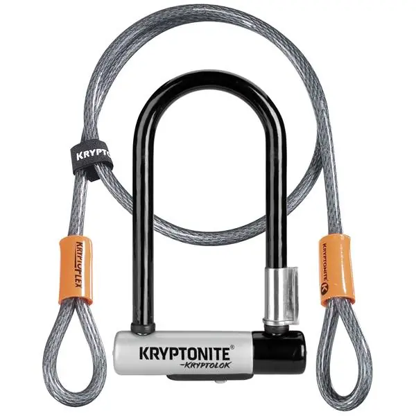 Kryptonite U-Lukko Kryptolock2 Mini7 - 120cm Kaapeli - Musta Turvallinen Maksu