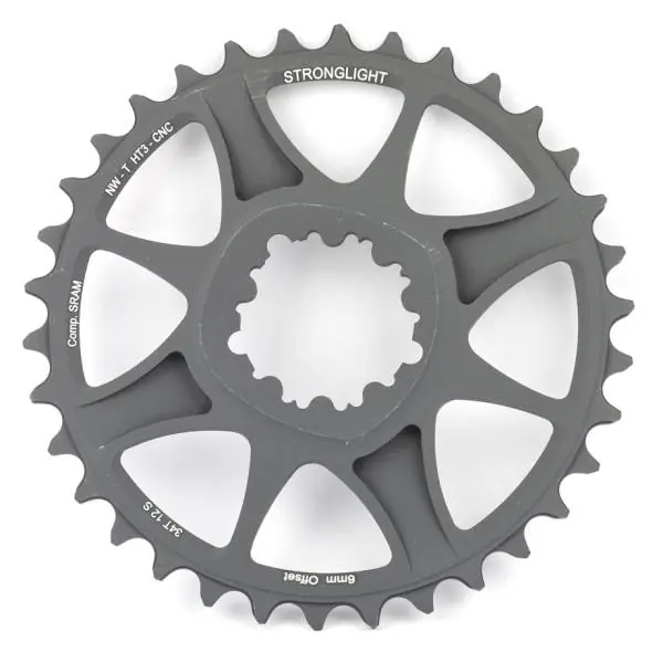 Alkuperäinen Stronglight HT3 Hammaspyörä 34T 12V 6mm Offset - Musta