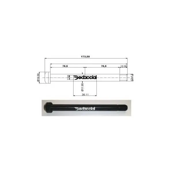 Halpa Hinta Dedacciai Pyöränakseli Taka M12x165mm - Musta