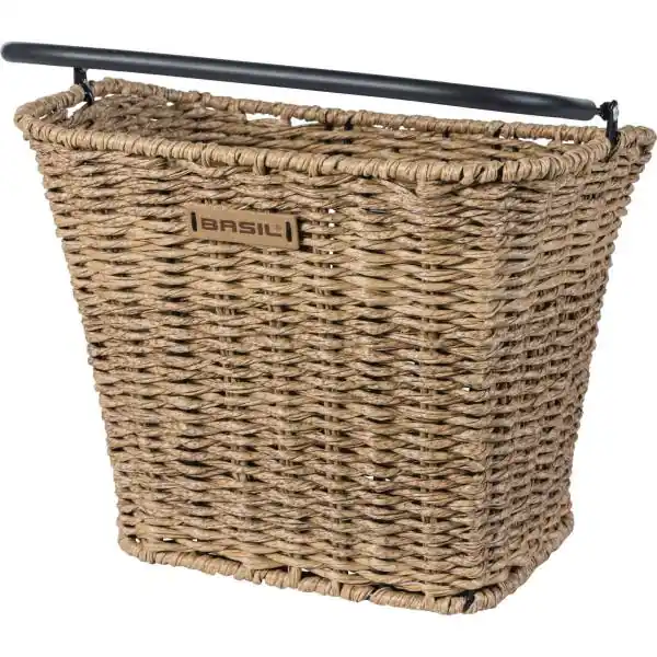 Basil Bremen Rattan Look Polkupyörän Kori 23L Klickfix - Luonnollinen Flash-Tarjous